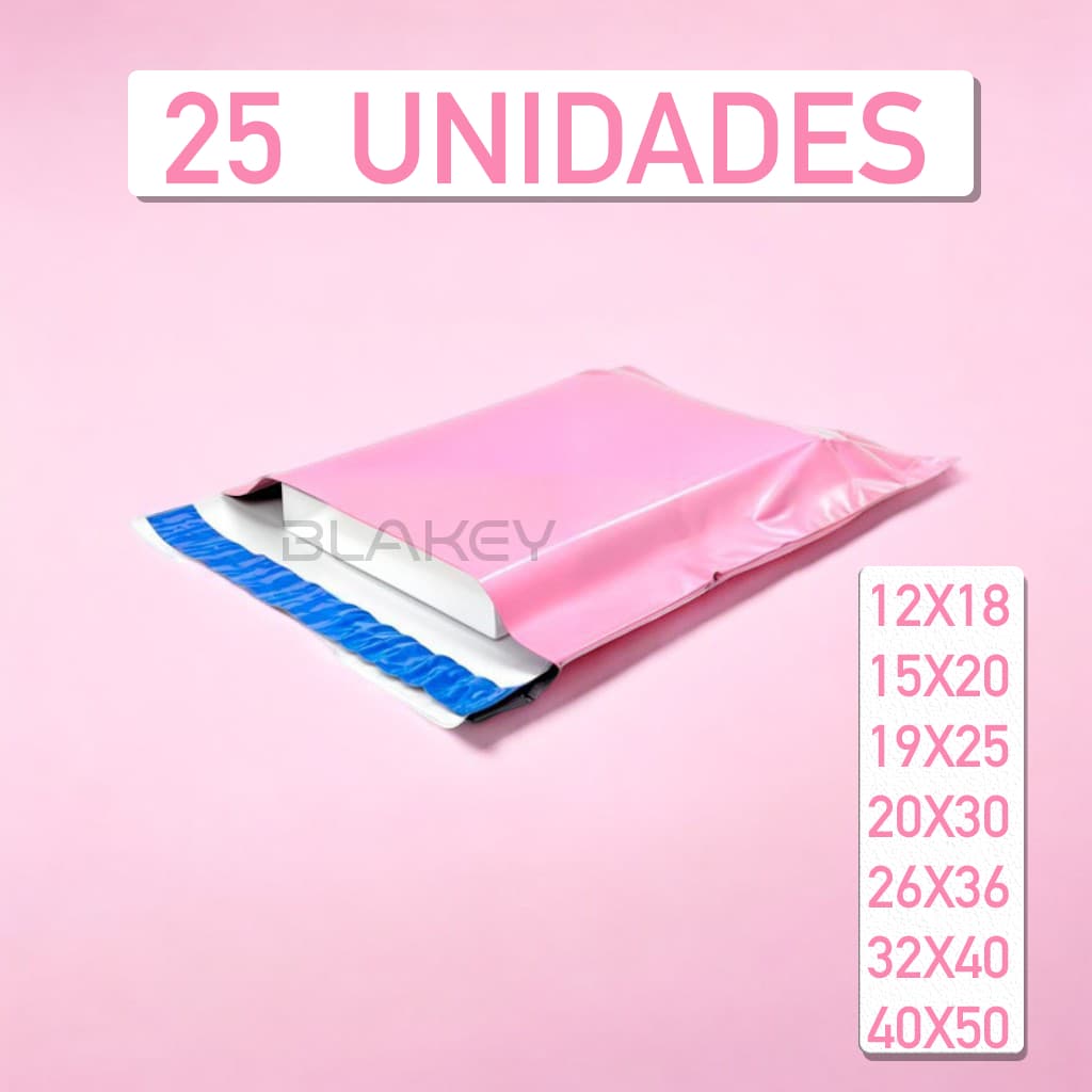 KIT 25 Envelope de Segurança Rosa Envelope para Envio Rosa para Correios