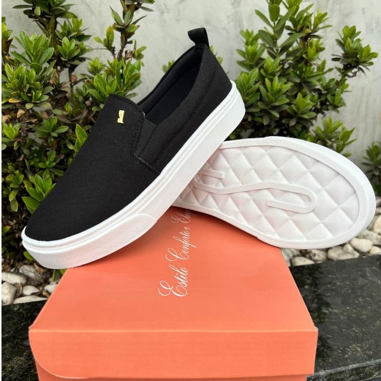 Tênis Feminino Slip On Sapato SL Menina Luxo