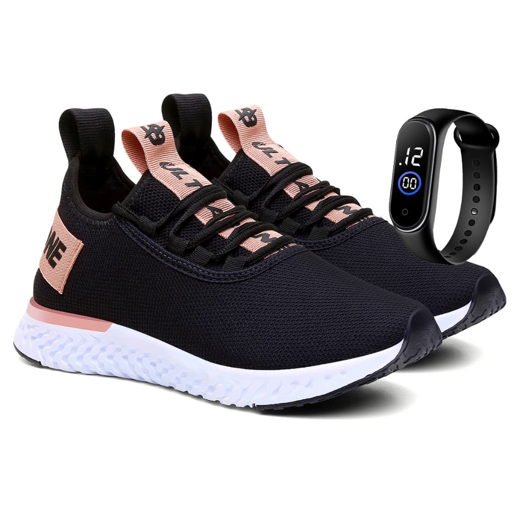 Tênis Feminino Polo Ultrabone Confortável Caminhada Academia + Relógio