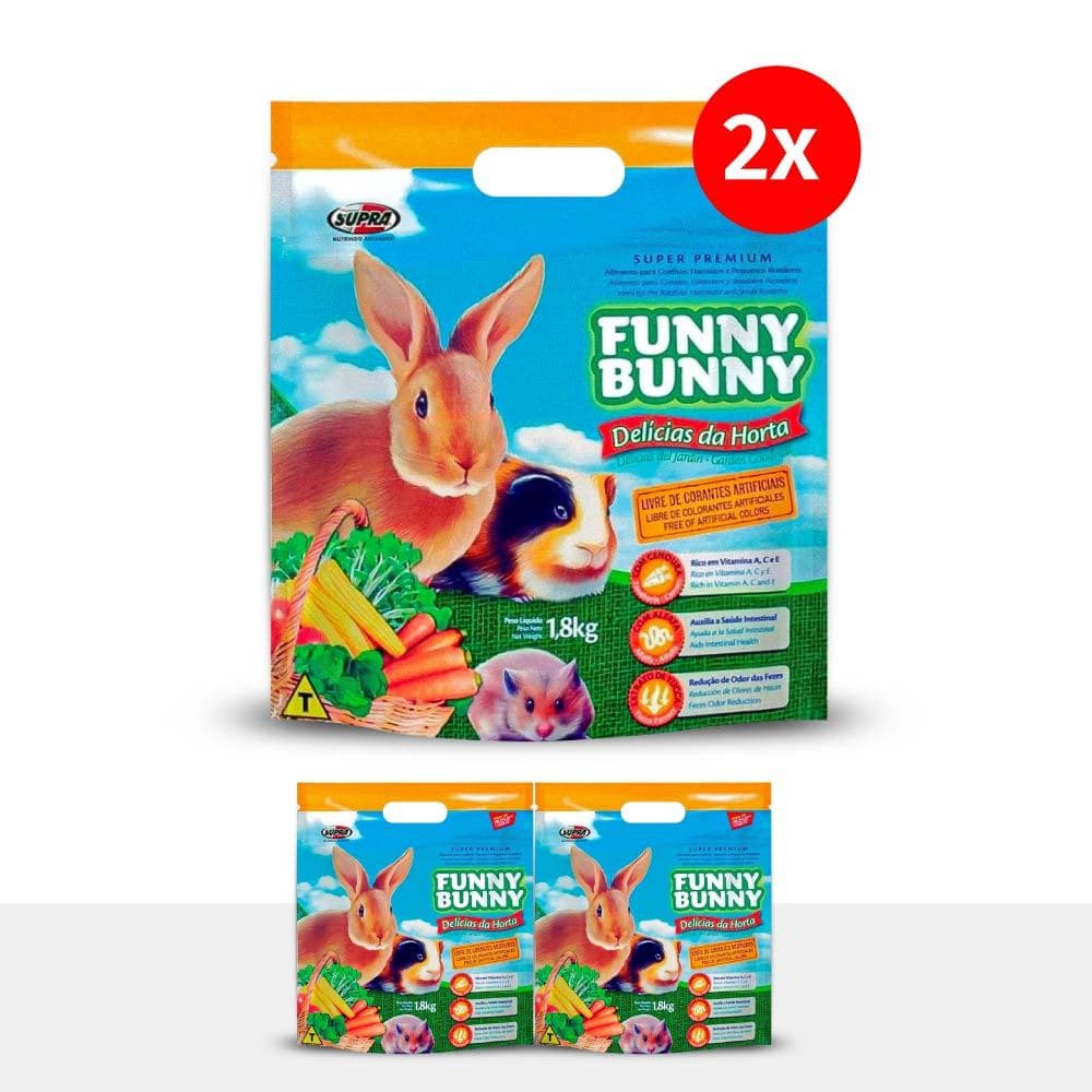 Kit 2 Rações Funny Bunny Delícias da Horta 1,8kg Supra