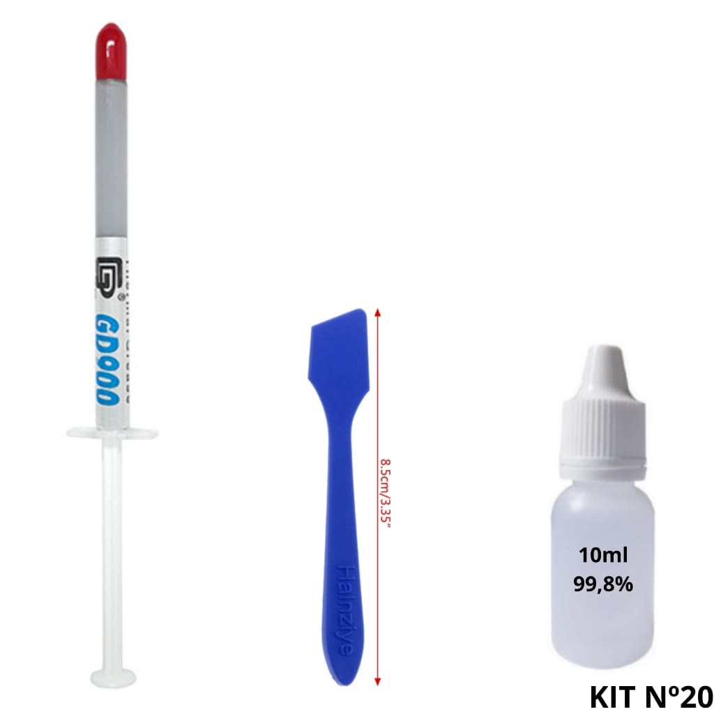 Kit Pasta Térmica Gd900 1g + Espátula Para Auxiliar na Aplicação + 10 ML Para Auxiliar Na Limpeza