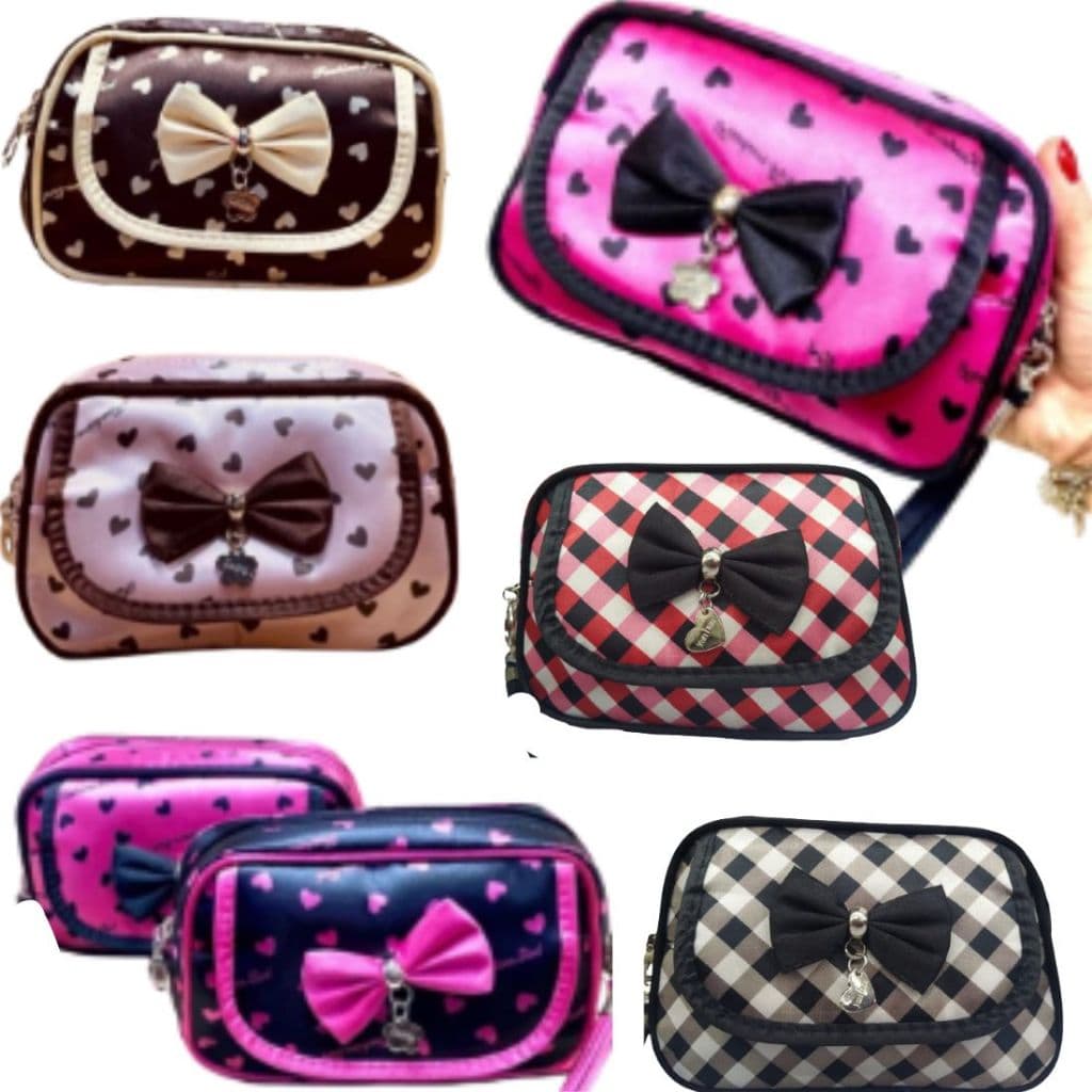 Kit 1/3 Necessaire Bolsa Organizador de Maquiagens e Cosméticos para Viagem Estampada 455