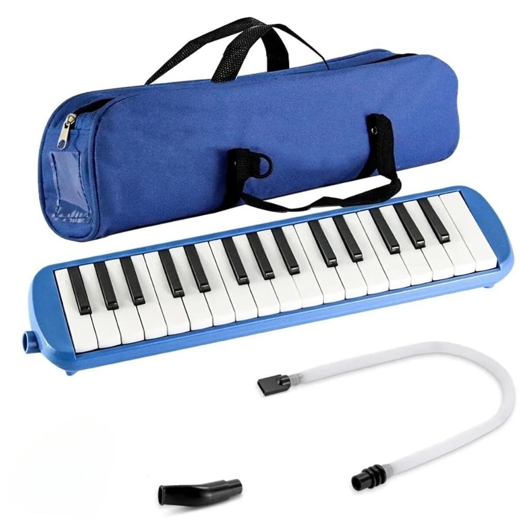 Escaleta 32 Teclas Azul Antonella Harmônica ou Gaita de Boca c/ Bolsa e Acessórios