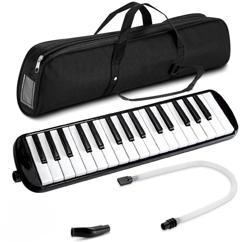 Escaleta 32 Teclas Preta Antonella Gaita de Boca Harmônica c/ Bolsa e Acessórios