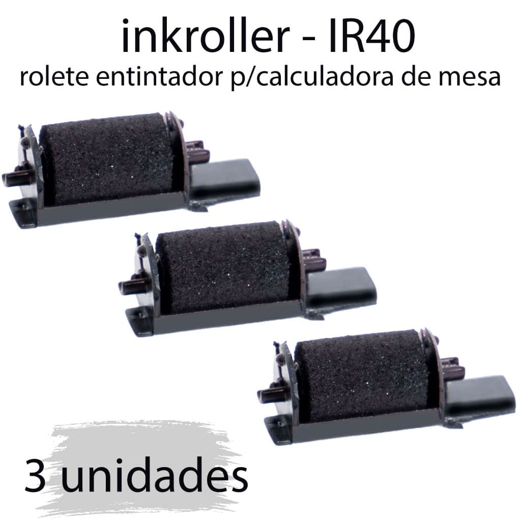 03 Rolete Refil Para Calculadora de Mesa Modelo IR40 Qualidade Garantida