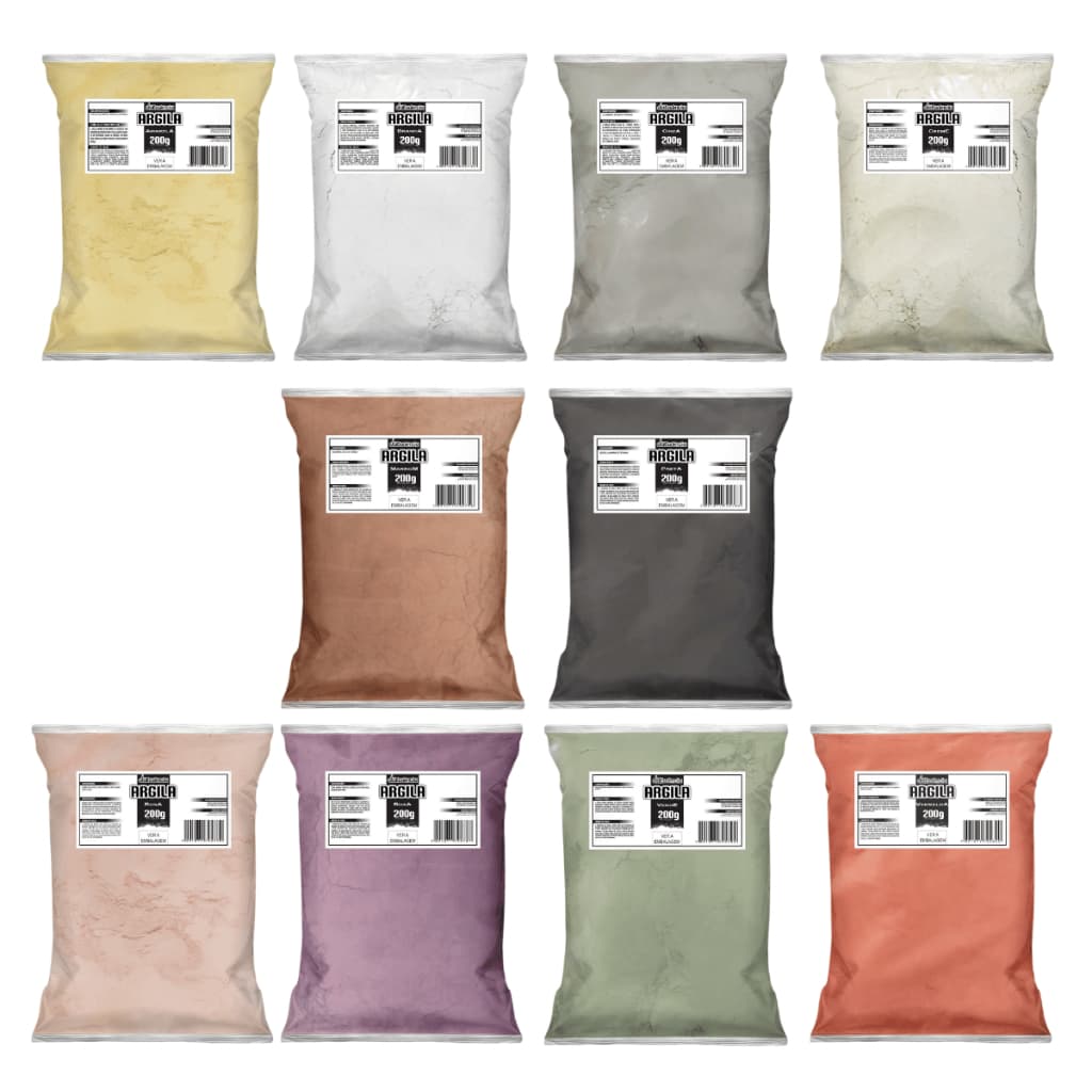 Kit 10 Argilas 200g Daessencia (Combo Skin Care) Para Todos os Tipos de Pele