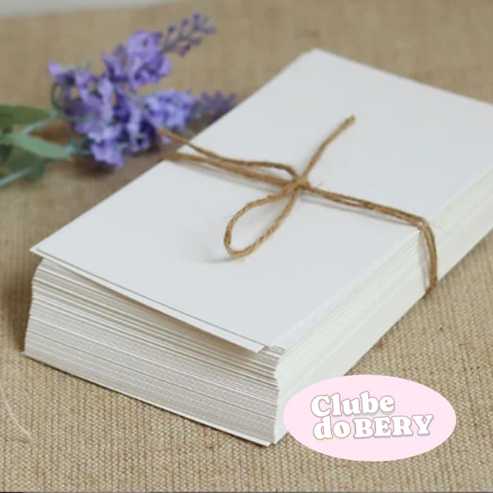 [180g/240g] 100 cartões quadrados para recados, mensagem, lembrete, envelope, festa, floricultura, card visita