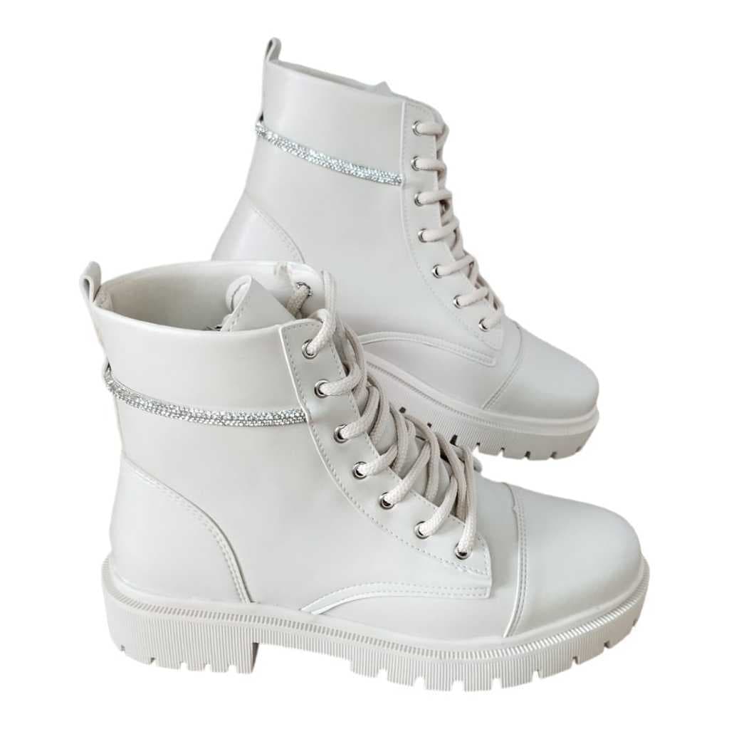 Bota Coturno Femino Strass OFF Basico atual moda