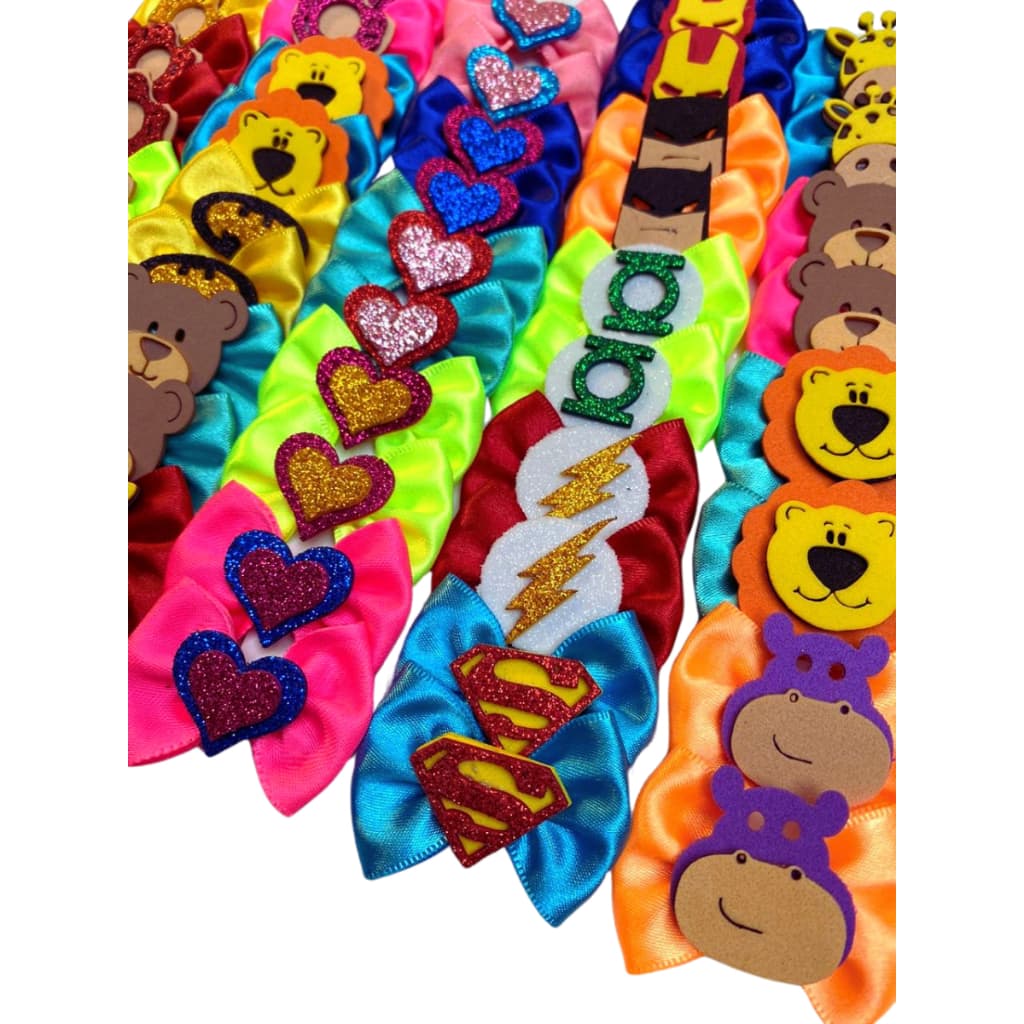 Kit 50 Lacinho Misto Pet Macho/Fêmea Cetim Para Cães Cachorro Banho e Tosa