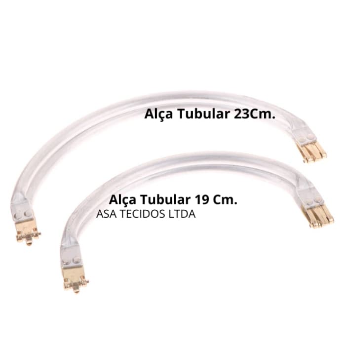 Fecho Tubular Meia Lua Armação Para Bolsas de Crochê em Alumínio - 19Cm Ou 23Cm - Und
