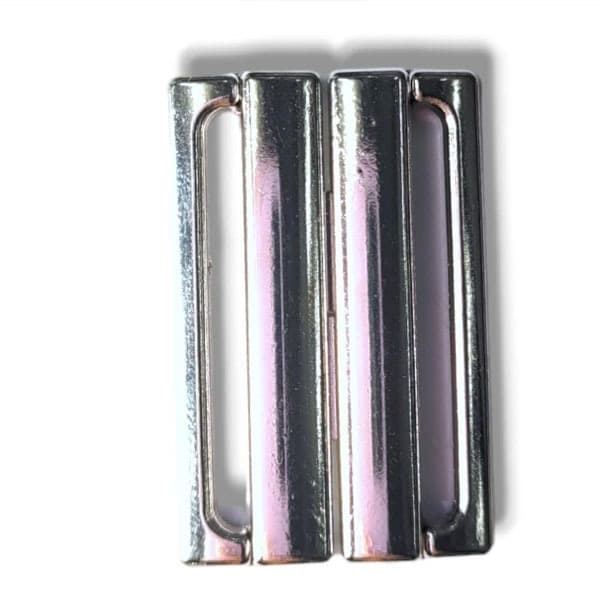 Fecho Metal prata para biquíni espaço 30mm 5 Unidades