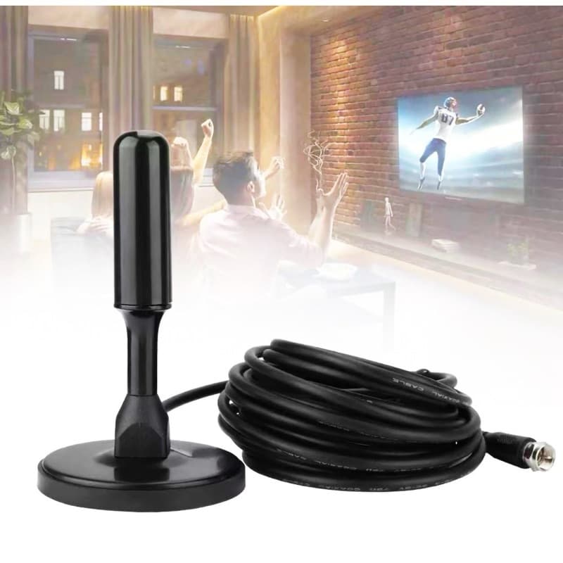 Antena Tv Digital Interna Externa Prova D'água Sinal HDTV Base ImãCabo 5m - envio imediato