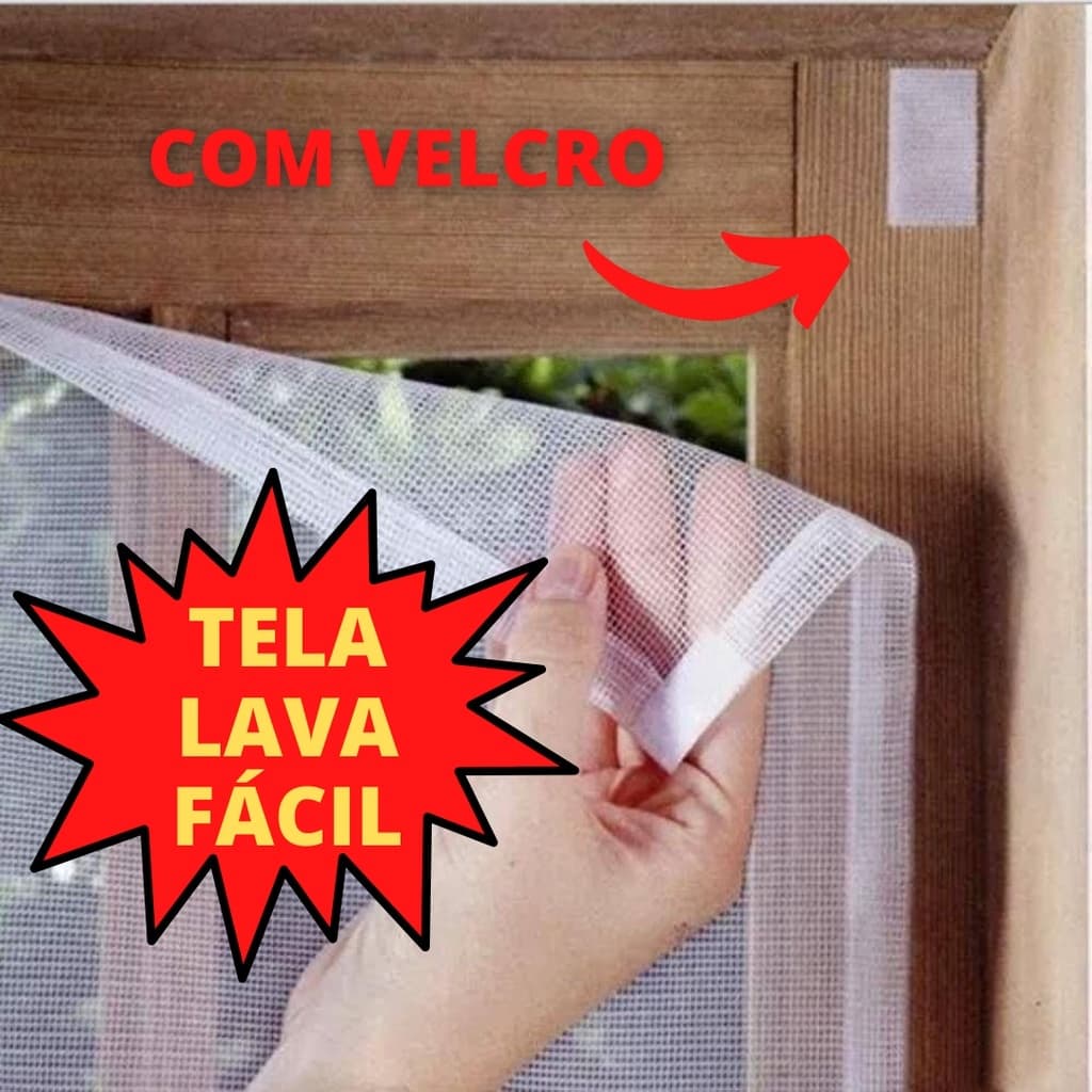 2 KIT Com Velcro Contra Mosca Mosquito Mosqueteira Inseto Removivel Anti-inseto Mosquiteiro Tela Para Janela