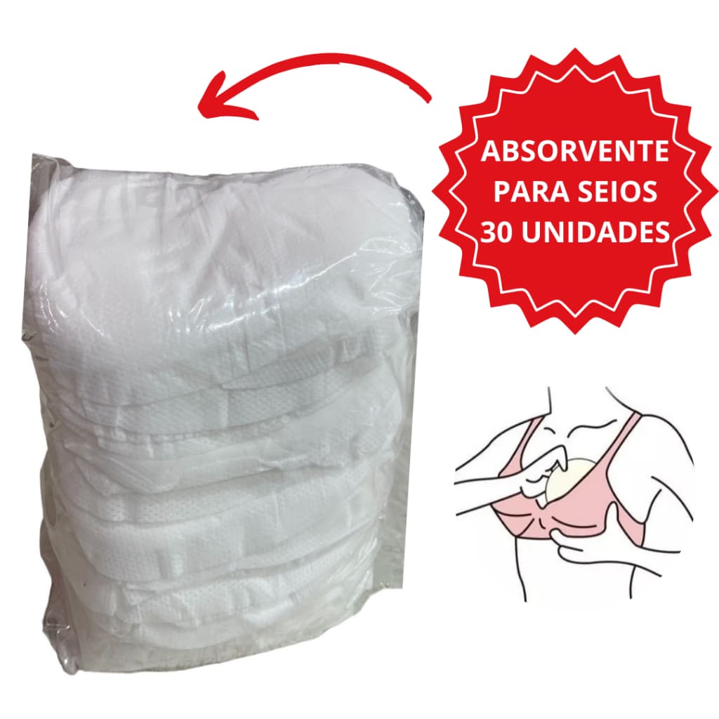 Absorvente Para Seios Com 30 Unidades Macio Suave