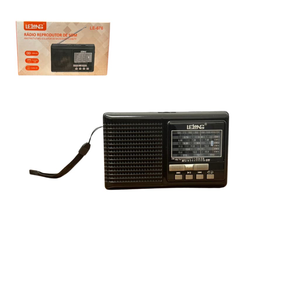 Rádio Am Fm Tv Sw1-6 LE-676 MP3 UBS/TF Portátil Original Recarregável