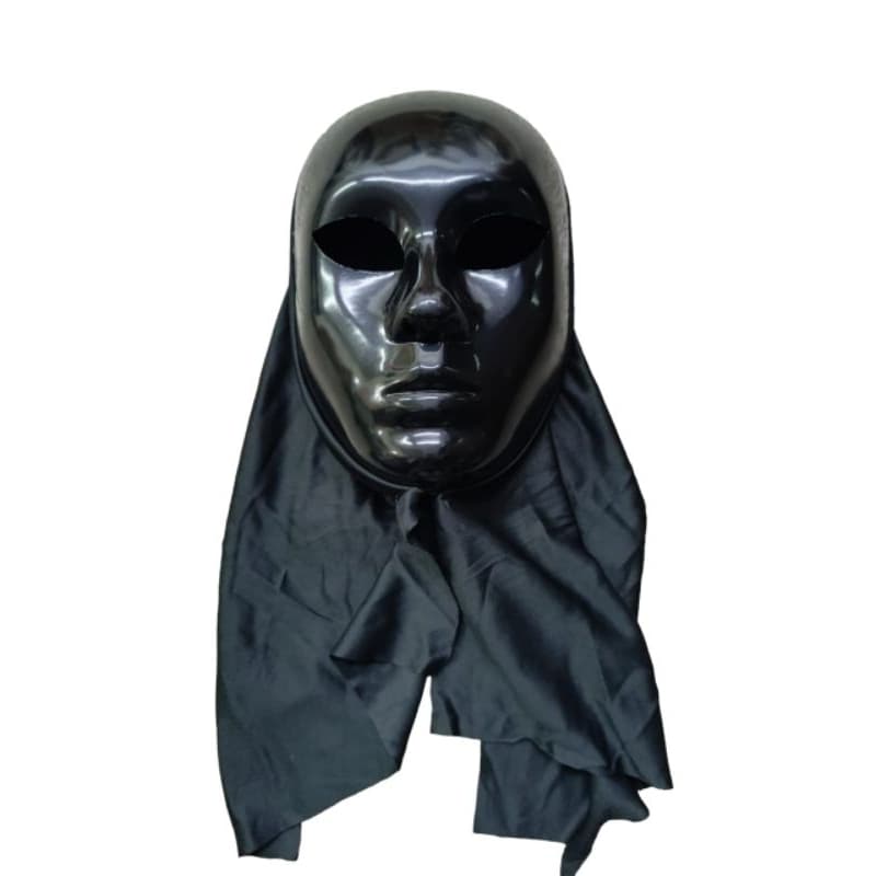 máscara preta com capuz alienígena Black piano liso para festa fantasia halloween