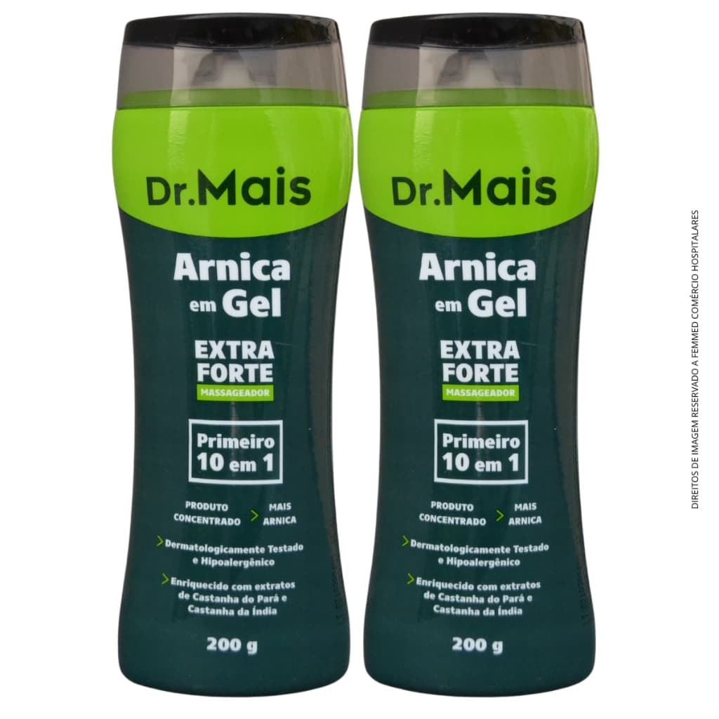 Kit 2 Creme Massageador Musculares Arnica Extra Forte para Dores e Lessões 200g - Dr. Mais