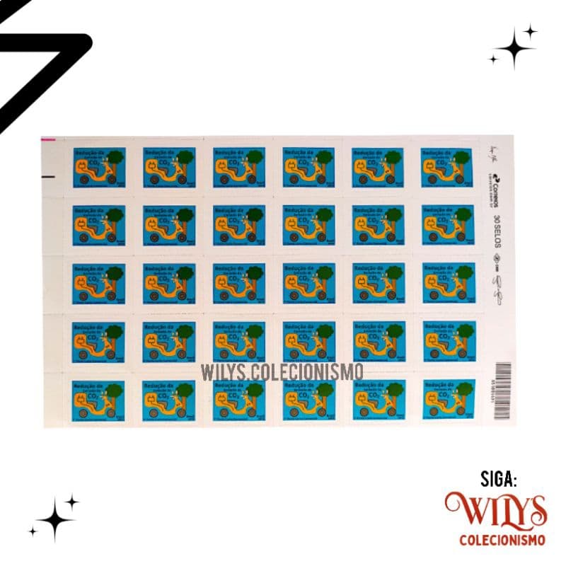 Folha com 30 Selos de Primeiro Porte