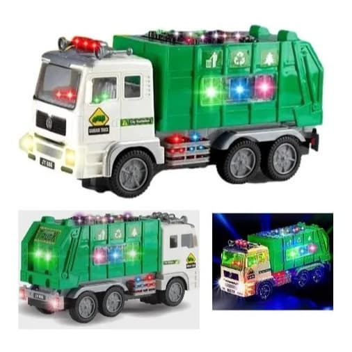 Caminhão De Lixo Reciclagem Brinquedo Com Som E Luz Grande