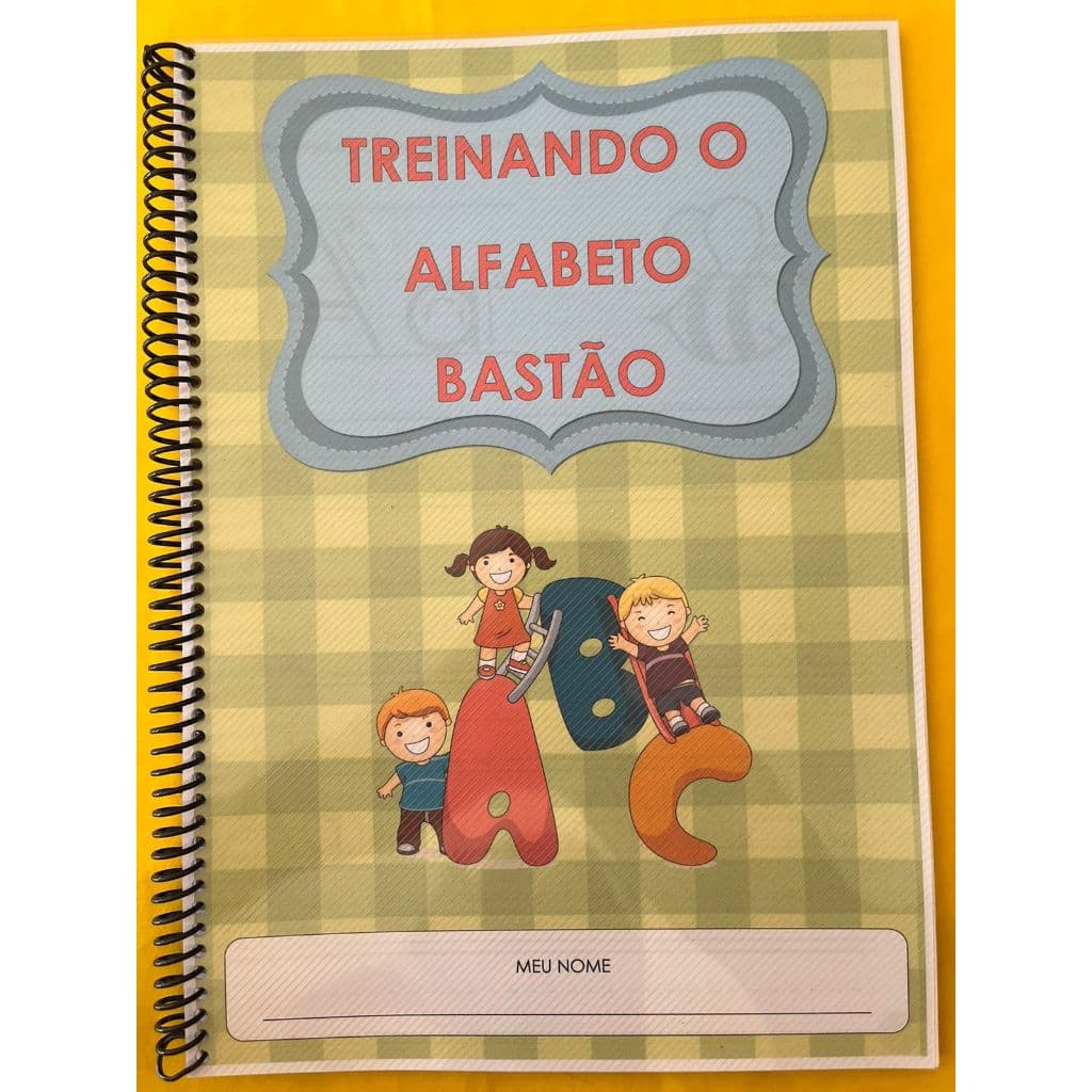 Caderno de caligrafia em letra de forma/bastão