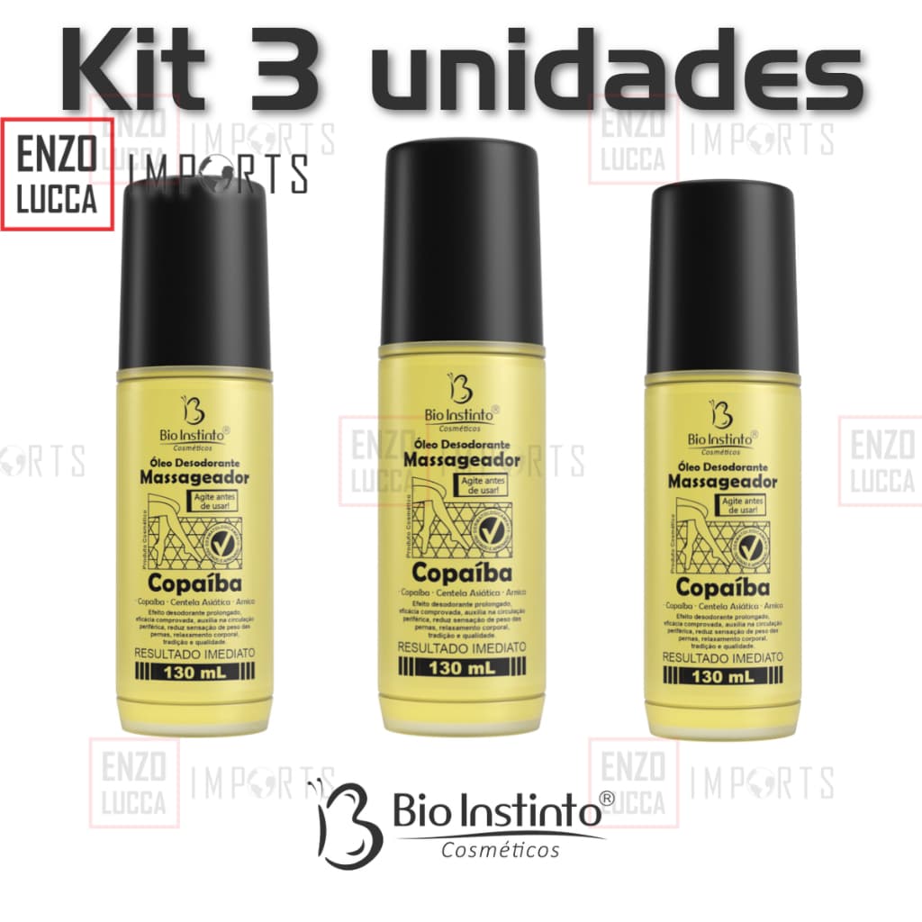 Kit 3 unid Óleo de Copaíba Arnica e Centela 130ml Bio Instinto