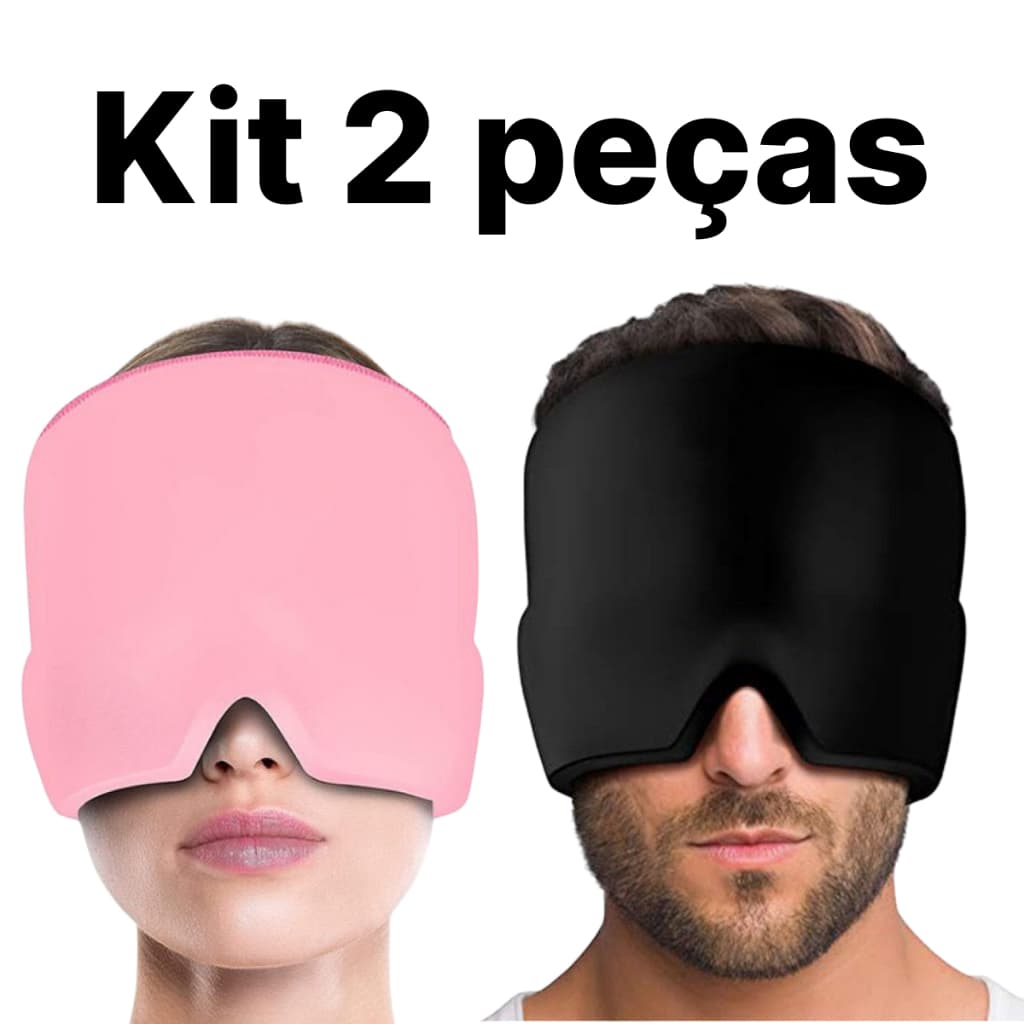 Kit 2 peças Terapia Fria De Cabeça Tampa De Alívio Da Dor De Gelo Flexível Compressão Chapéu Migraine