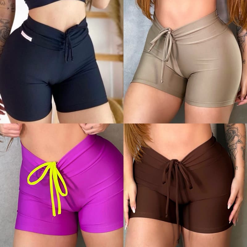 SHORT com cordinha gringa empina bumbum Academia treino feminino