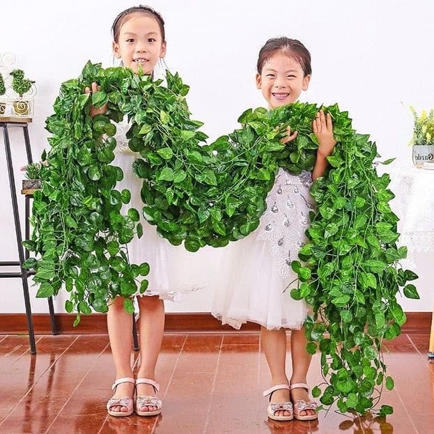 10 Metros Hera Verde Planta Artificial Trepadeira Ramas Folhagem Pendente