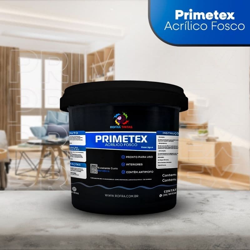 Tinta Acrilica Primetex Para Parede Alto Rendimento Antimofo 3,6L