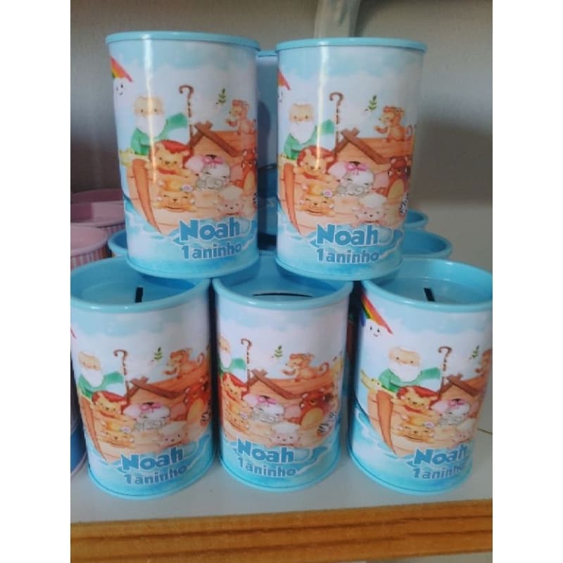 15 Lembrancinha Cofrinho Personalizado Arca de Noé - Vários Temas