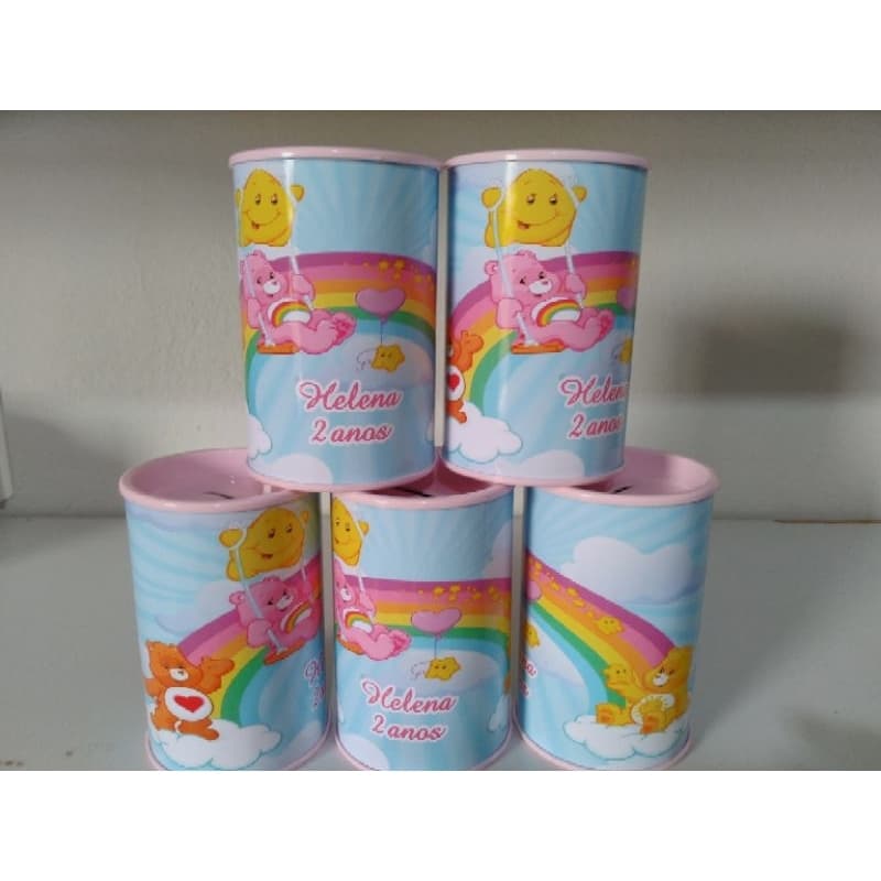 15 Lembrancinha Cofrinho Personalizado Ursinhos Carinhosos - Vários Temas