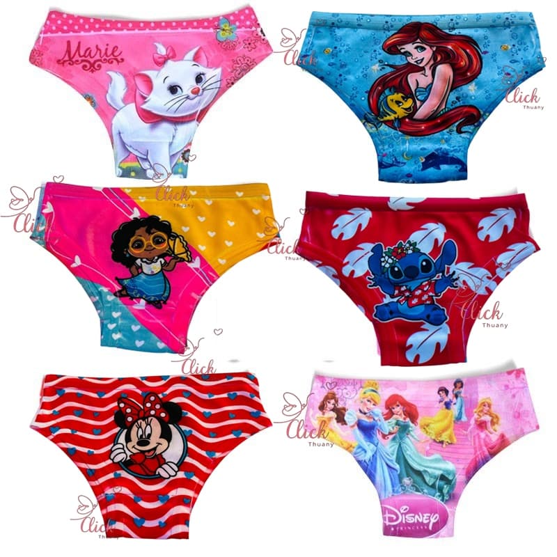 Kit 10 Calcinhas Infantil Sublimada