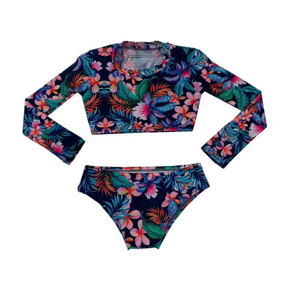Conjunto biquíni cropped infantil/juvenil praia piscina do 2 ao 16 anos menina