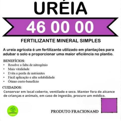 Adubo Fertilizante Ureia Pura Agrícola 46.00.00 Fracionado Hortaliças Flores Suculentas Rosas do Deserto