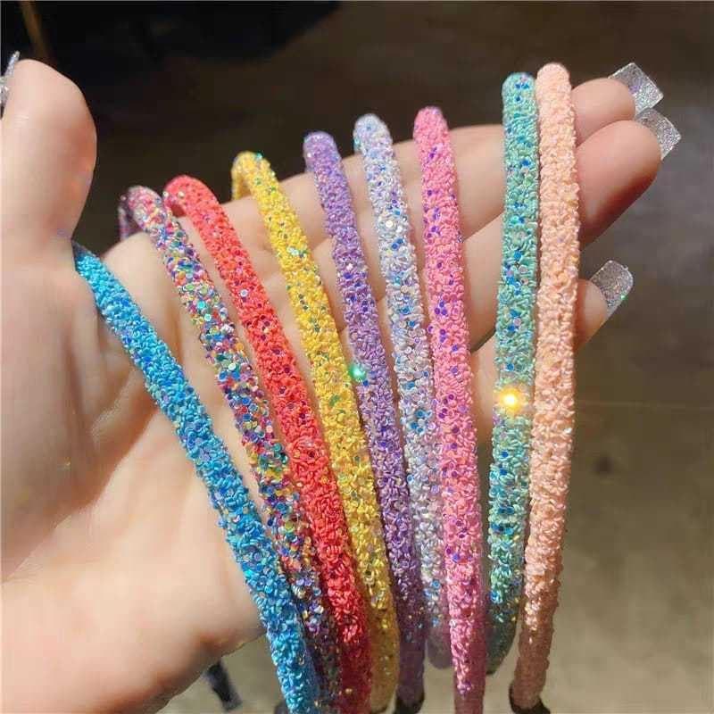 Com  3/6/12unidades Tiara Fina brilhante/Tiara com brilho vários modelos para Cabelo