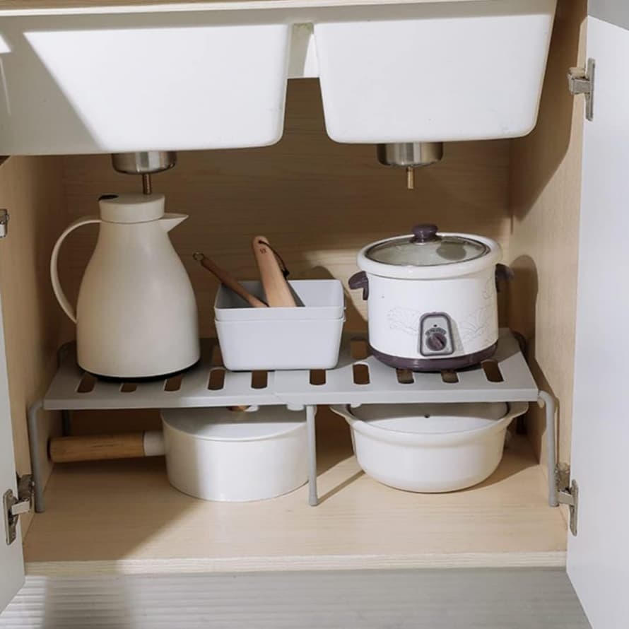 Prateleira Organizadora Extensível Multiuso  para Utensílios de Cozinha Suporte para Temperos/Sapatos/Utensílios