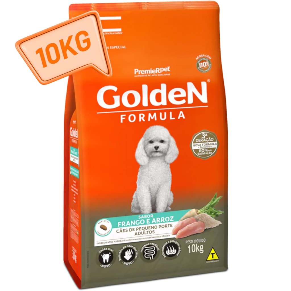 Ração Golden Formula Cães Mini Bits Adultos 10kg Frango & Arroz