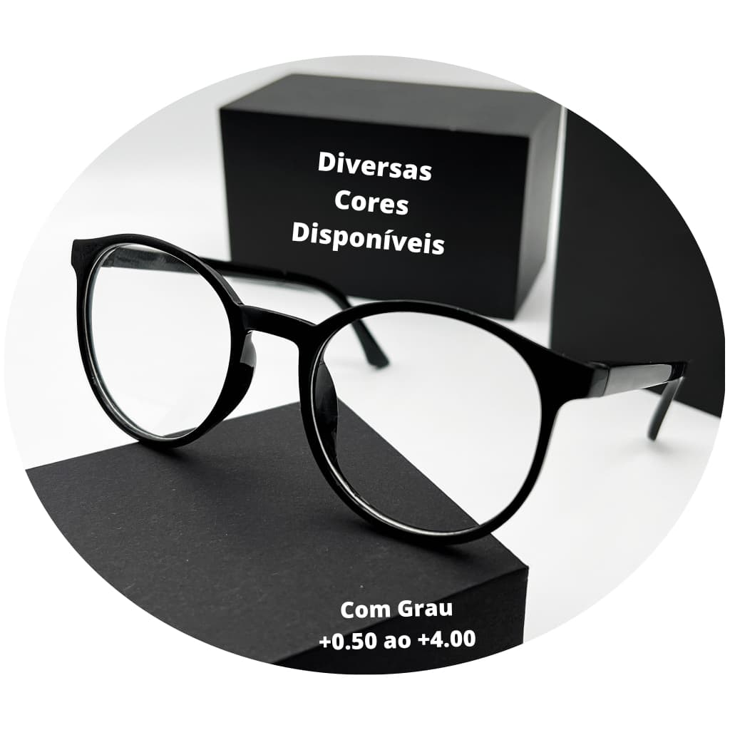 Óculos de Leitura Grau Para Perto Descanso Redondo Geek Masculino Feminino Presbiopia Lentes Prontas TR90 Resistente