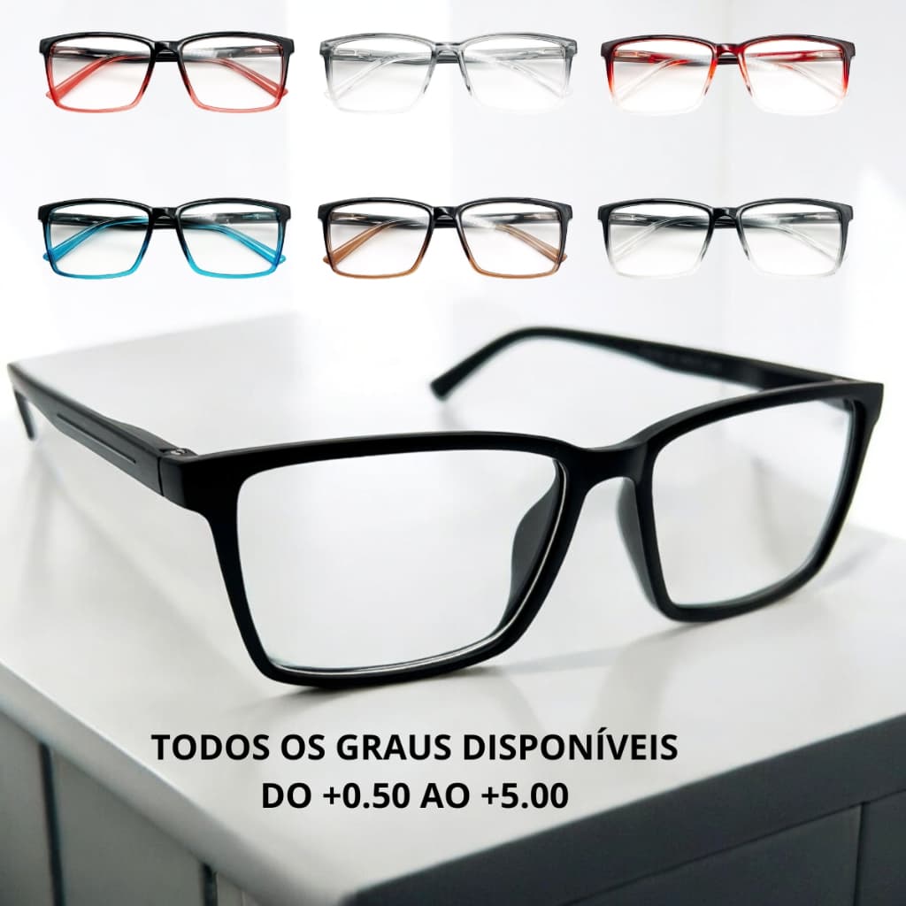 Óculos De Leitura Grau Perto Descanso Degradê TR90 Premium Masculino Feminino Unissex Lentes Prontas Para Uso Presbiopia