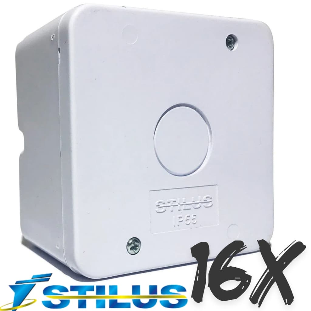 16X Caixa Plastica Organizadora p/ Camera Cftv C/ Parafuso e Vedação Stilus (Caixa c/ 16 pçs)