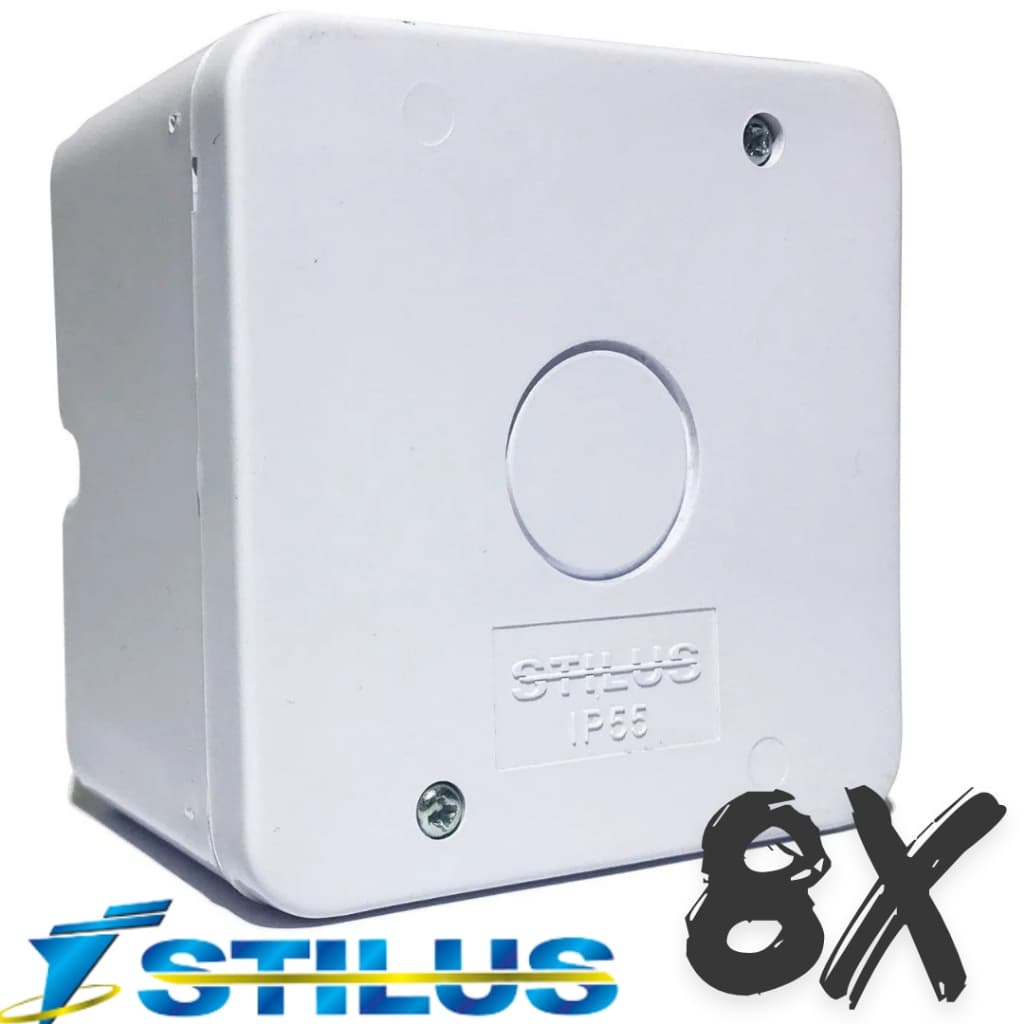 8X Caixa Plastica Organizadora p/ Camera Cftv C/ Parafuso e Vedação Stilus