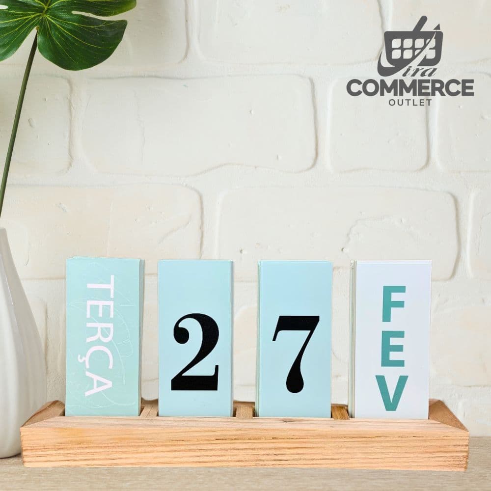 Calendário de Mesa Decorativo com Plaquinhas para Mesa Escritório Decoração Casa