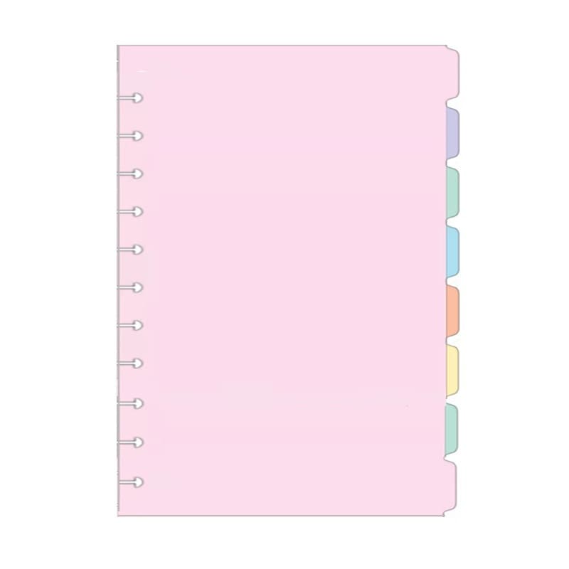 Refil + Divisórias Caderno Inteligente Tilidisco 8/10/11 Furos Pastel 8 Folhas