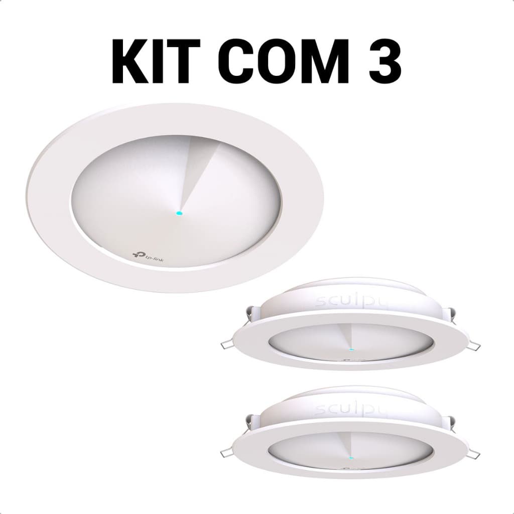 Kit 3 Suportes De Embutir No Teto Gesso Para Roteador Tp-link Deco M5 AC1300 (V3 ou V3.2)