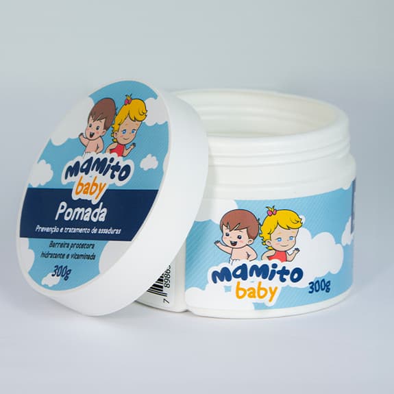 Pote Pomada Prevenção e Tratamento de Assaduras MAMITO BABY 300g  - Produto 100% Vegano