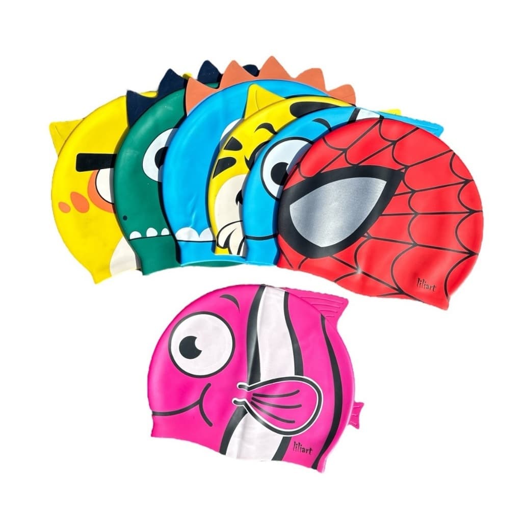 Touca Natação Silicone Personagem Infantil Piscina Mergulho