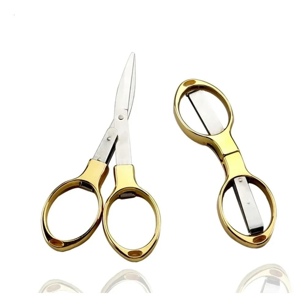 Tesoura Dobrável Em Aço Inoxidável Multiuso Com Elo Para Chaveiro