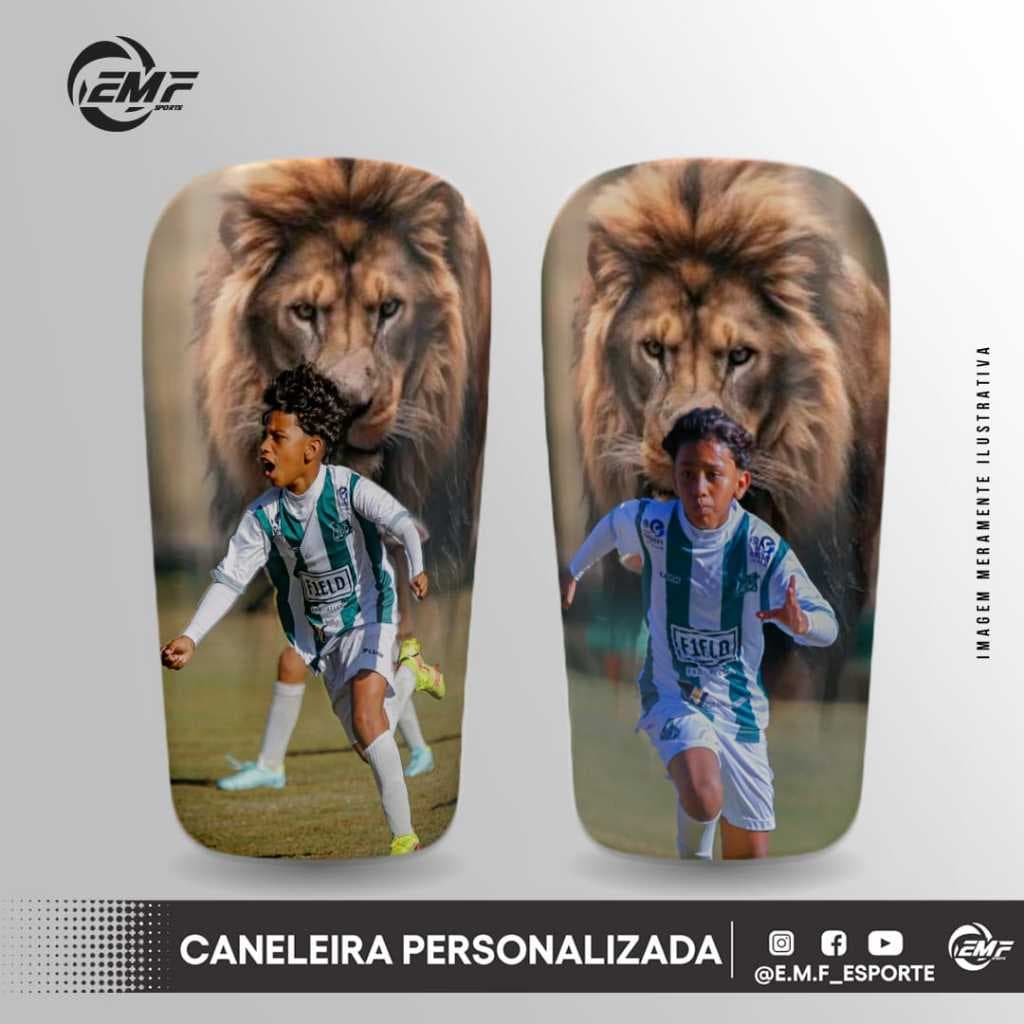 Caneleiras Personalizada Futebol infantil Adulto com Foto Nome times de futebol