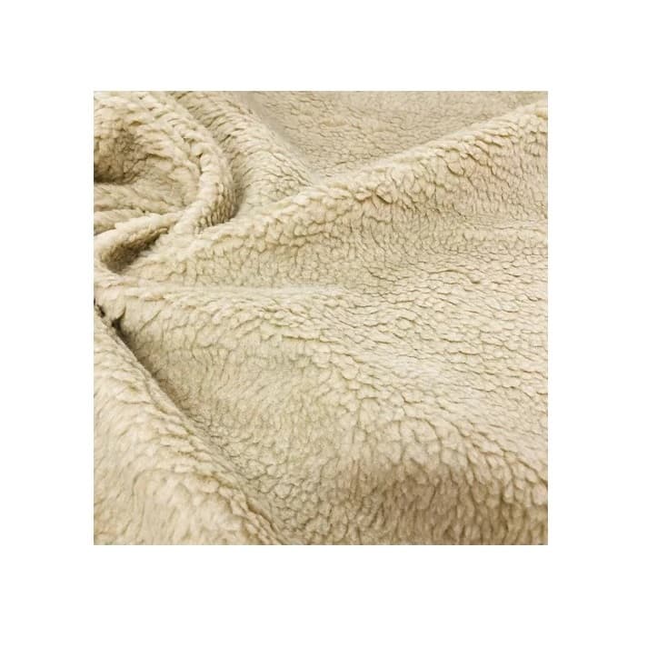 Tecido Carapinha Natural Creme Lã de Ovelha Pêlo Alto 2,0x1,50mt