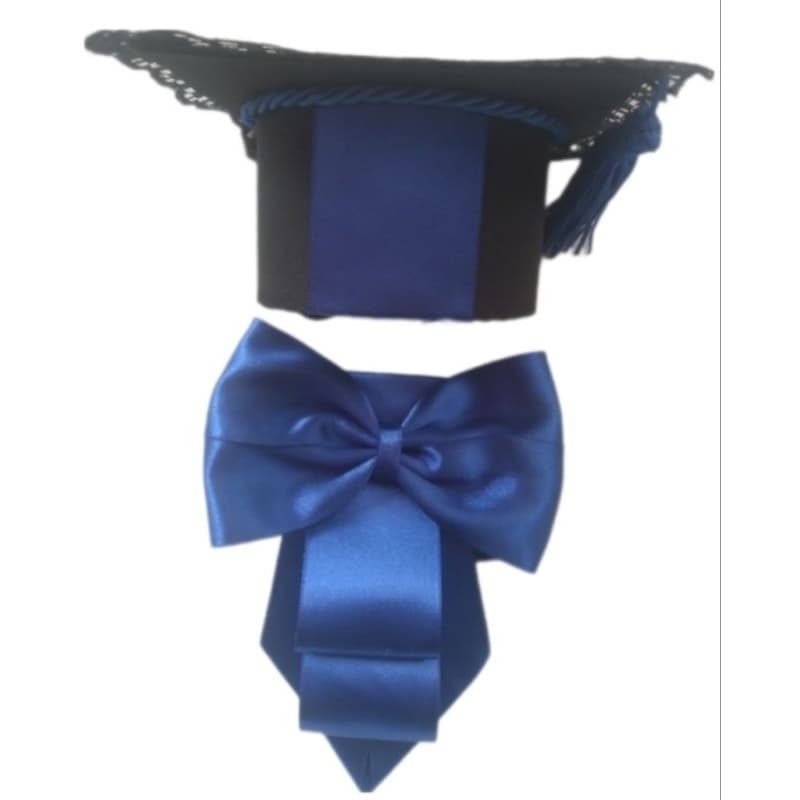 kit capelo e gravata para cães Azul Royal